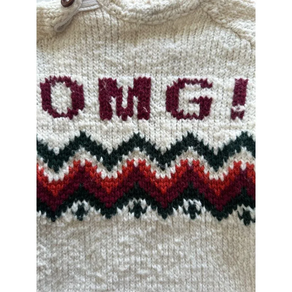 Zara Baby 12-18 Month OMG ITS SNOW ING Knit Oversized Warm Sweater Holiday
